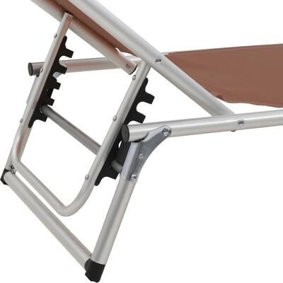 vidaXL Chaise longue pliable avec auvent Aluminium et textilène Marron