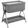 vidaXL Lit pour b&eacute;b&eacute; avec matelas Gris clair Tissu de lin