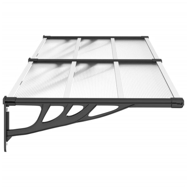 vidaXL Auvent de porte Noir et transparent 199x90 cm Polycarbonate