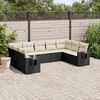 vidaXL Salon de jardin 9 pcs avec coussins noir r&eacute;sine tress&eacute;e