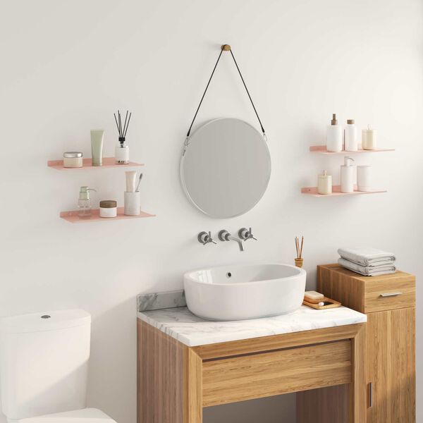 vidaXL &Eacute;tag&egrave;re flottante 4 pcs Rose 40 x 18 x 2,5 cm Acier