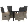 vidaXL Ensemble de salle &agrave; manger pour jardin 5 pcs Gris polyrotin