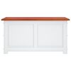 vidaXL Coffre de rangement et couvercle marron et blanc bois d'acacia