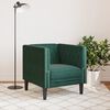 vidaXL Fauteuil Chesterfield vert fonc&eacute; velours