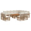vidaXL Ensemble de canap&eacute; de jardin 13 pc Blanc Naturel et Cr&egrave;me