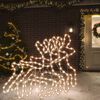 vidaXL Rennes de No&euml;l avec LED 3 pcs Blanc chaud 57x55x4,5 cm