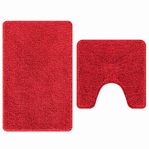 vidaXL Ensemble de tapis de bain antid&eacute;rapants 2 pcs Rouge PP