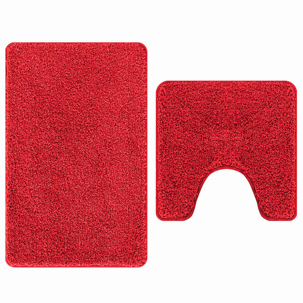 vidaXL Ensemble de tapis de bain antid&eacute;rapants 2 pcs Rouge PP