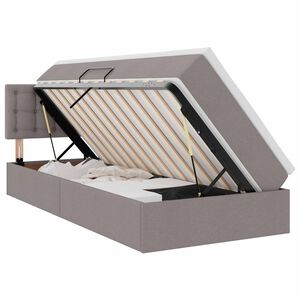 vidaXL Lit avec rangement et LED avec matelas Taupe 100 x 200 cm tissu