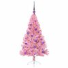 vidaXL Sapin de No&euml;l artificiel pr&eacute;-&eacute;clair&eacute; Rose 120 cm PVC
