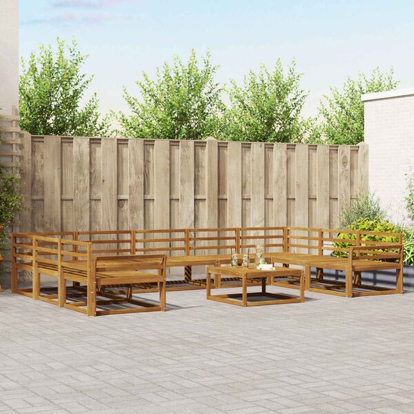 vidaXL Ensemble de canap&eacute;s d'ext&eacute;rieur 10 pcs Naturel