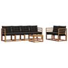 vidaXL Ensemble de canap&eacute;s d'ext&eacute;rieur 7 pcs Naturel et Noir