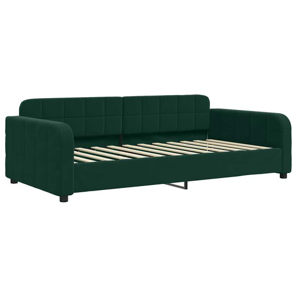 vidaXL Lit de jour avec matelas vert fonc&eacute; 90x200 cm velours