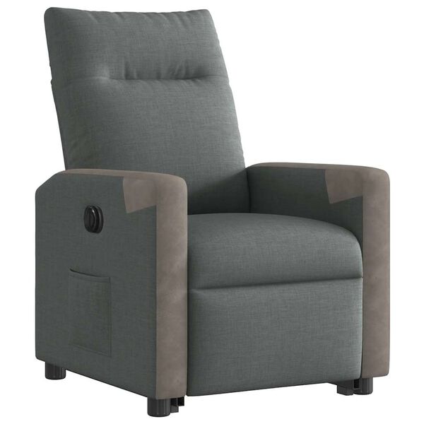 vidaXL Fauteuil inclinable &eacute;lectrique gris fonc&eacute; tissu