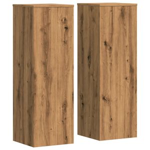vidaXL Supports pour plantes 2 pcs ch&ecirc;ne artisanal bois d'ing&eacute;nierie