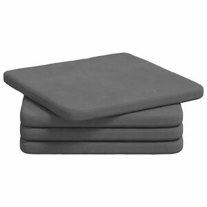 vidaXL Coussins de si&egrave;ge 4 pc Tissu en microfibre Gris fonc&eacute;