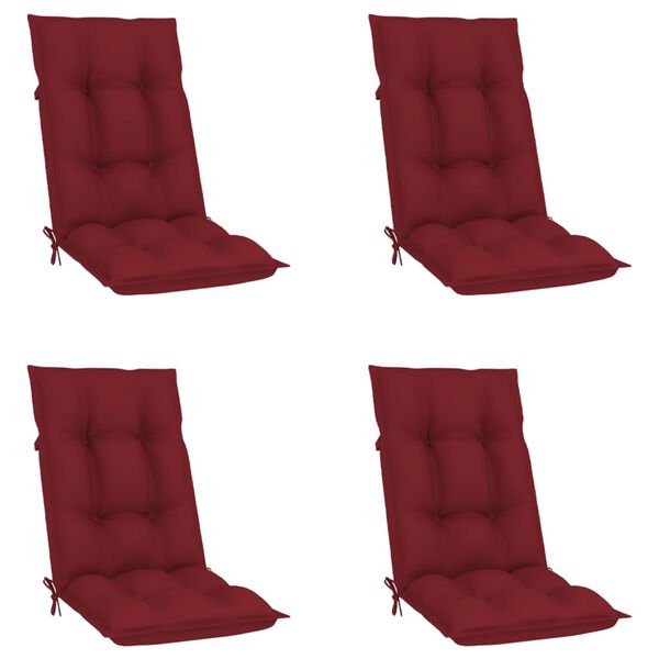 vidaXL Chaises inclinables de jardin et coussins lot de 4 Teck solide