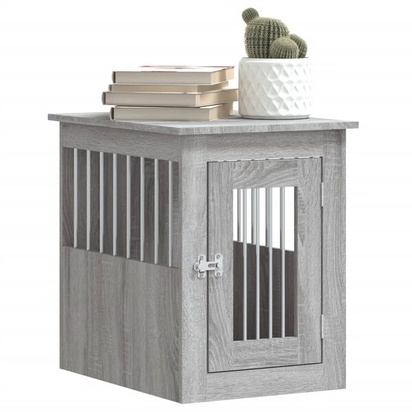 vidaXL Meuble de cage pour chiens sonoma gris 45x62x59 cm