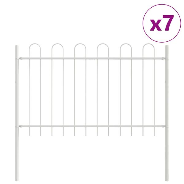 vidaXL Cl&ocirc;ture de jardin 7 pcs Blanc 11,9 x 0,8 m
