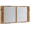 vidaXL Armoire &agrave; miroir LED vieux bois 90x12x45 cm bois d'ing&eacute;nierie