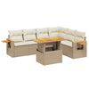 vidaXL Salon de jardin avec coussins 7 pcs beige r&eacute;sine tress&eacute;e