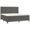 vidaXL Sommier &agrave; lattes de lit et matelas Gris fonc&eacute; 200x200cm Velours