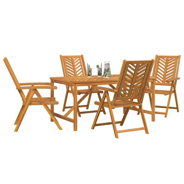 vidaXL Ensemble de salle &agrave; manger pour jardin 5 pcs Marron