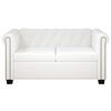 vidaXL Canapé Chesterfield à 2 places et à 3 places blanc