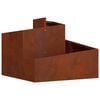 vidaXL Cache-pot de jardin Marron 60 x 60 x 50 cm Acier patin&eacute;