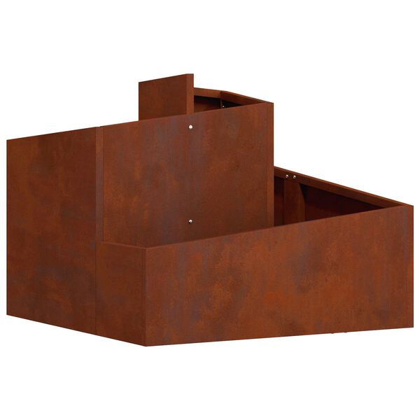 vidaXL Cache-pot de jardin Marron 60 x 60 x 50 cm Acier patin&eacute;