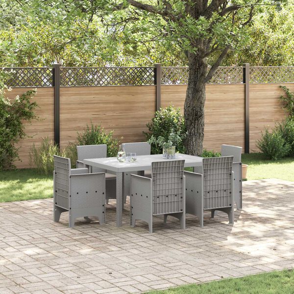 vidaXL Ensemble de salle &agrave; manger pour jardin 7 pcs Gris clair