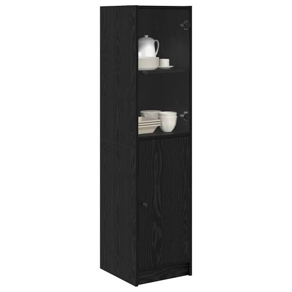 vidaXL Haut Armoire Ch&ecirc;ne noir 35 x 37 x 142 cm Bois d'ing&eacute;nierie