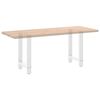 vidaXL Pieds de table &agrave; manger Blanc 2 pi&egrave;ces 50 x (72-73) cm Acier