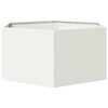 vidaXL Jardini&egrave;re blanc hexagone 104x90x45 cm acier