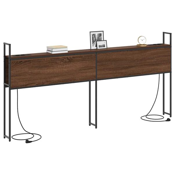 vidaXL Headboard de Rangement avec Station de Charge Ch&ecirc;ne marron