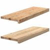vidaXL Marches d'escalier 2 pcs non trait&eacute; bois de ch&ecirc;ne massif