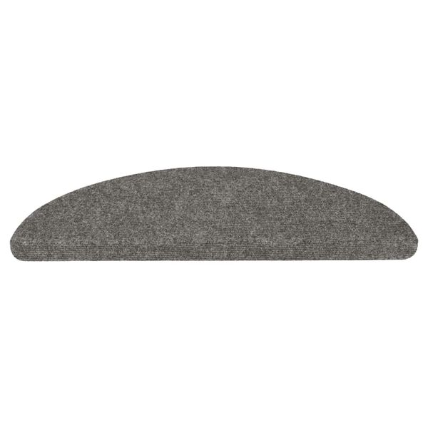 vidaXL Tapis d'escalier autocollants 15 pcs 56x17x3 cm Gris