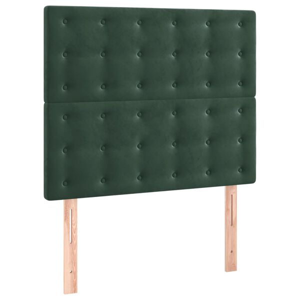 vidaXL T&ecirc;te de lit Vert fonc&eacute; 80x5x118/128 cm Velours