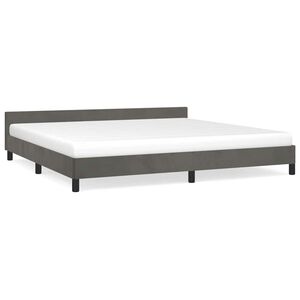 vidaXL Cadre de lit sans matelas gris fonc&eacute; 200x200 cm velours