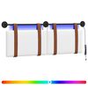 vidaXL T&ecirc;te de lit suspendue Avec lumi&egrave;re LED Blanc PU antique