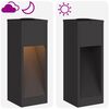 vidaXL Lumi&egrave;re de Chemin LED Solaire 2 pcs Noir Acier lamin&eacute; &agrave; froid