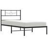 vidaXL Cadre de lit m&eacute;tal sans matelas avec t&ecirc;te de lit noir 80x200 cm