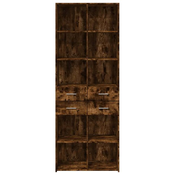 vidaXL Buffet haut ch&ecirc;ne fum&eacute; 70x42,5x185 cm bois d'ing&eacute;nierie