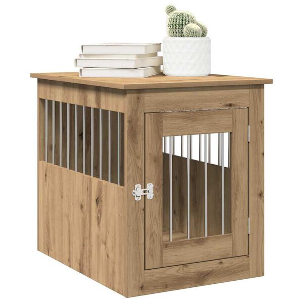 vidaXL Meuble de cage pour chiens ch&ecirc;ne artisanal 55x75x65 cm