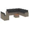 vidaXL Salon de jardin avec coussins 10 pcs gris r&eacute;sine tress&eacute;e