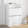 vidaXL Armoire &agrave; chaussures 2 tiroirs rabattables blanc 80x34x116 cm