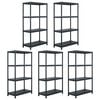 vidaXL &Eacute;tag&egrave;res de rangement 5 pcs Noir 60x30x138 cm Plastique