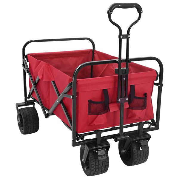 vidaXL Chariot &agrave; Main Pliable Rouge 89 x 63 x 96 cm