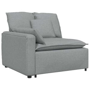 vidaXL Module d'extr&eacute;mit&eacute; d'accoudoir de canap&eacute; modulaire avec coussins gris clair 100 cm