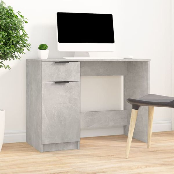 vidaXL Bureau Gris béton 100x50x75 cm Bois d'ingénierie